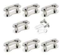 8 Pairs Bicycle Missing Link for 6, 7, 8, 9, 10 Speed Chain Master Link for Bicycle Chain Reusable Bike Parts, Silver(Silver,21 x 8 x 10 mm,1 Speed)