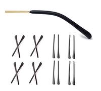 8 Pairs Eyeglass End Tips Ear Sock Pieces Anti-Slip Tube Replacement Tips Silicone for Thin Metal Eyeglass Legs,4 Black/4 Grey
