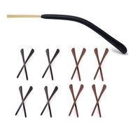 8 Pairs Eyeglass End Tips Ear Sock Pieces Anti-Slip Tube Replacement Tips Silicone for Thin Metal Eyeglass Legs,4 Black/4 Brown