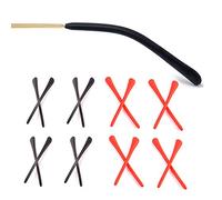 8 Pairs Eyeglass End Tips Ear Sock Pieces Anti-Slip Tube Replacement Tips Silicone for Thin Metal Eyeglass Legs,4 Black/4 Red