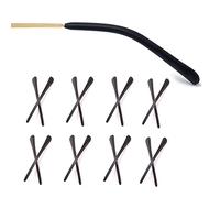 8 Pairs Eyeglass End Tips Ear Sock Pieces Anti-Slip Tube Replacement Tips Silicone for Thin Metal Eyeglass Legs, Black