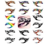 8 Pairs Eyeshadow Tattoo Stickers Party Waterproof Face Stickers Eyes Temporary Tattoo Stickers Festival Decorations for Festival makeup and Rave Festival Party