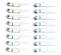 8 Pairs Flye Foils Plus For Ice Fishing Lure Imitation Fish Skin Silverside Bait Compatible Hook Sizes 6 To 2/0 Plastic Material