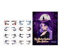 8 Pairs Halloween Eyeliner Stickers Spider Temporary Face Makeup | Easy-Applied Eyeliner Accents Create A Creepy Effect | Temporary Beauty Decals For Trick Or Treating, Festival
