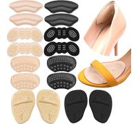 8 Pairs Heel Grips for Women's Shoes - Heel Pads & Shoe Inserts for Comfort and Anti-Slip Fit, Toe Inserts for Loose Shoes - Shoe Cushions for Women