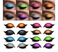 8 Pairs Lazy Eye Shadow Eyelash Patch, 3-in-1 Reusable Eyeshadow and Eyelash Stickers for Eyes, Colorful Eyeshadow and Lash Stickers, Natural Eye Fake Lashes for Women's Make Up (8 Pairs)
