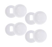 8 Pairs Plastic Toilet Bolt Cover Caps Floor Fixing Set | White Plastic, Smooth Surface, 3.10×3.10cm Washer Size, 1.30×0.75cm Inner Hole
