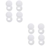 8 Pairs Plastic Toilet Bolt Cover Caps for Seat Hinges, White | Smooth Wipe Clean Surface, Inner Hole 1.30x0.75cm, Washer 3.10x3.10cm