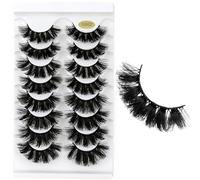 8 Pairs Russian Strip Lashes DD Curl, Fluffy Volume Faux Mink False Eyelashes, Reusable & Soft for Natural Dramatic Look (Style G882)