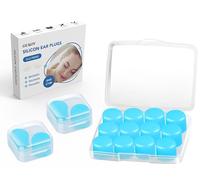 8 Pairs Silicone Ear Plugs for Sleeping, Reusable Waterproof Moldable SNR = 27dB Noise Cancelling Premium EarPlugs for Sleeping, Shooting, Airplanes, Concerts, Mowing, Studying, Swimming(Blue)