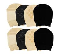 8 Pairs Toe Topper Socks Toe Liner Half Socks Seamless Non-Slip Toe Half Socks, Black & Skin, One Size