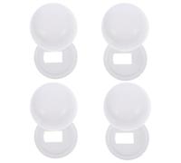 8 Pairs Universal Toilet Bolt Cover Caps White Plastic | Smooth Surface, 1.30x0.75cm Inner Hole, 3.10cm Washer Size for Repair Use