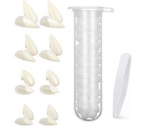 8 Pairs Vampire Teeth, 4 Size Fake Fangs with Adhesive Halloween Party Cosplay Props Horror Fake Teeth Props Party Favors Masquerade Costume Accessories