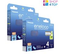 eneloop, AAA/Micro, Rechargeable Battery, Pack of 4, Capacity of 800 mAh, Ready-to-Use Ni-MH Batteries, 2000 Recharge Cycles, Plastic Free Packaging, Standard, White