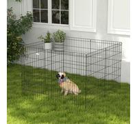 8-Panel DIY Dog Pen with Door for Indoor/Outdoor Use, 91cm High PawHut Black M 45cm