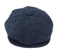 8 Panel Flat Newsboy Grandad Tweed Hat Peaky Blinders TruClothing Blue L