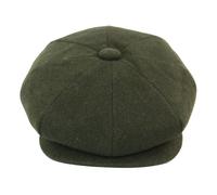 8 Panel Flat Newsboy Grandad Tweed Hat Peaky Blinders TruClothing Olive L