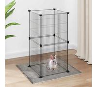 vidaXL 8-Panel Pet Cage Black 35x35 cm Steel