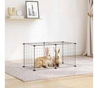 8-Panel Pet Cage Black 35x35 cm Steel