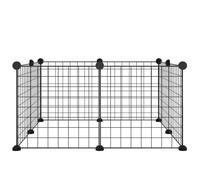 Vidaxl 8-Panel Pet Cage Black 70X70X35 Cm Steel