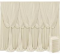 8 Panels Backdrop Curtains for Wedding Party Wrinkle Free Beige Backdrops Curtain Drapes Fabric Decorations Photo Back Drop Cloth for Baby Shower Photography Stage Reception 40ft(W) x 12ft(H)