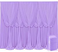 8 Panels Lavender Backdrop Curtains for Wedding Party Wrinkle Free Backdrops Curtain Drapes Fabric Decorations Photo Back Drop Cloth for Baby Shower Photography Stage Reception 40ft(W) x 12ft(H)