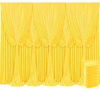 8 Panels Yellow Backdrop Curtains for Wedding Party Wrinkle Free Backdrops Curtain Drapes Fabric Decorations Photo Back Drop Cloth for Baby Shower Photography Stage Reception 40ft(W) x 12ft(H)
