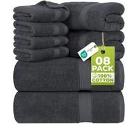 Utopia Towels 8 Piece Towel Set - 2 Bath Towels, 2 Hand Towels and 4 Washcloths Cotton Hotel Quality Super Soft and Highly Absorbent (Gray)