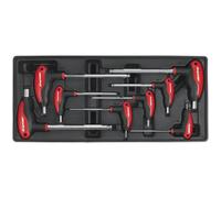 8 Pc PREMIUM T-Handle Ball-End Hex Key Set with Modular Tool Tray - Tool Storage