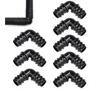 8 Pcs 13mm(1/2 Inch) Garden Barbed Connector, 90° Elbows for Leak-Free Drip Irrigation Systems, Barbed Elbow for Pond and Garden Hose, Ideal for Use with Buried Soaker Hoses