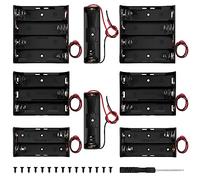 8 PCS 18650 Battery Holder Sets, KUOQIY 1/2/3/4 x 3.7V Battery Holder Case with Wire Leads, with Screwdrivers & Screws