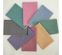 8 PCS 18x22 Inch Gingham Fat Quarter Fabric Precut 130GSM Cotton Check for Sewing Crafting Homespun Patchwork DIY Spring Easter Project