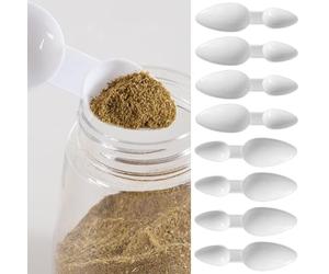 8 PCS 2.5ml/5ml Double Sided Plastic Spoons, Reusable Medicine Spoon for Medicine, Cereal Powder, Milk Powder, Coffee Powder, Washing Powder, Plastic Spoons for Cooking, Home, Office