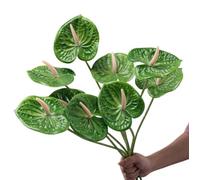 8 Pcs 23-5/8 inch Artificial Anthurium Flowers Real Touch Fake Flower for Table Centerpieces Arrangement and Bridal Wedding Festival Decor Flower Arrangement (Green)