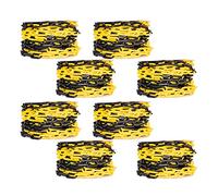 8 Pcs 25 Meter Plastic Chain Safety Barrier with 8MM Thickness - Yellow and Black | Plastic Chain Link Roll for Crowd Control | Safety Chain for Construction Road Safety Caution Sign Parking Chain (8)