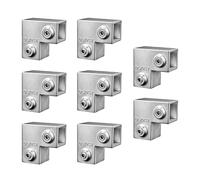8 Pcs 25mm Square Tube Connector, 2 Way L Shaped 90 Degree Clamp, Aluminum Alloy Pipe Connectors for Handrails, Shelf, Fence, Structural Stabilized (D-L Type)