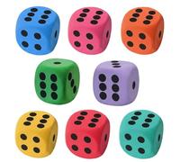 8 PCS 3.8CM Large Dice Set, Dice Games, Foam Dice, Round Corner for Party Activities Family Game Night Team Building Exercises Stress Relief and Enhancing Intelligence