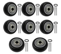8 Pcs 3 Inch PU Cart Caster Kits, Shelf Replacement 3" Caster for Platform Trucks, Snow Blower, Grill 3" x 1.25" Wheels 3/8" Axle (Black)