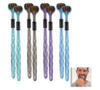 8 Pcs 3 Sided Toothbrush, Autistic Soft Toothbrush for Adults & Kids, 360°Deep Clean, Ergonomic Handle, Efficient Oral Care Autism Toothbrush for All Ages, Travel-Friendly Design(Four Colours at Rando