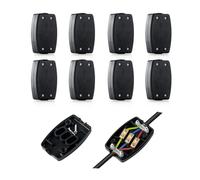 8 Pcs 3 Terminal Electrical Junction Box 13A 250V Flex Connector For Indoor Lighting Power supply (Black）