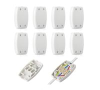 8 Pcs 3 Terminal Electrical Junction Box 13A 250V Flex Connector For Indoor Lighting Power supply (White）