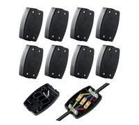 8 Pcs 3 Terminal Electrical Junction Box, Power, 13A 250V Electrical Connectors for Indoor Lighting, Flex Connector 3 Core Cable Joiner (Black)