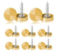 8 Pcs 304 Stainless Steel Mirror Screws - 16mm Brushed Finish Screws with Anti-Corrosion Decorative Caps, Bathroom & Furniture Fasteners for Wardrobes, Vanity Mirrors and Tabletop Fixings