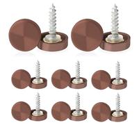 8 Pcs 304 Stainless Steel Mirror Screws - 30mm Brushed Finish Screws with Anti-Corrosion Decorative Caps, Bathroom & Furniture Fasteners for Wardrobes, Vanity Mirrors and Tabletop Fixings