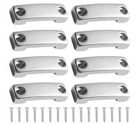 8 Pcs 316 Stainless Steel Marine Hardware, Boat Connector Bridge, Strap Clamp, Belt Hook Hinge Bridge with Screws, for 20mm and 25mm Webbing, Corrosion-Resistant, Quality, for Outdoor and Marine Use