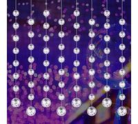 8 Pcs 4.9 FT Disco Ball Party Decorations Mini Disco Ball Ornaments Silver Hanging Ball Reflective Mirror Ball for Christmas Wedding 70s Dance Music Birthday Party Supplies