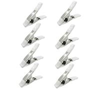8 Pcs 4 in / 10 cm White Heavy Duty Fixed Clamp, A Frame Design, 3 mm Spring, Metal Garden Greenhouse Accessories, Wedding Photographer Clamp, Firm Grip for Garden Netting, Backdrops