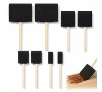 8 Pcs 4 Sizes Sponge Paint Brushes Set, Foam Brushes with Wooden Handles for Acrylic Paint Wood Stain Varnish Furniture Wall Craft DIY Home Decoration