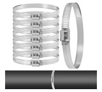 8 PCS 46-70mm Adjustable Hose Clips, 304 Stainless Steel Hose Clamps, Jubilee Clips Assorted, Heavy-Duty Metal Pipe Clips for Securing Hoses, Pipes/Drain, Exhaust Pipe, and Water Pipe