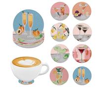 8 PCS 5D DIY Diamond Crafts Painting Coasters, Round Diamond Art Cup Drink Coasters with Mandala Pattern, Adult Crafts (Mandala Pattern-D)